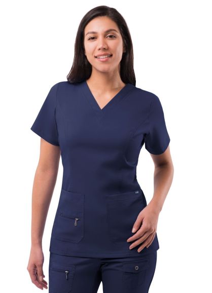 Womens Elevated V-neck Scrub Top Navy 2X