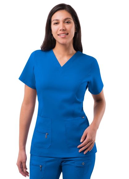 Womens Elevated V-neck Scrub Top Royal Blue 2X