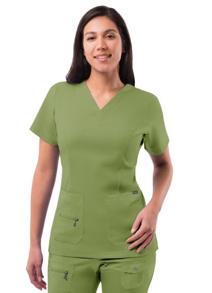green emerald velvet dress Ziva Womens Orignal Premium (Mint Green) Scrubs – Ziva Uniforms main image 0