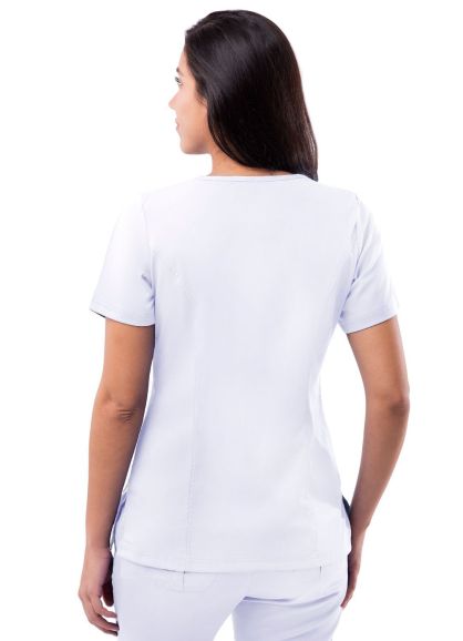 Womens Elevated V-neck Scrub Top White 2X