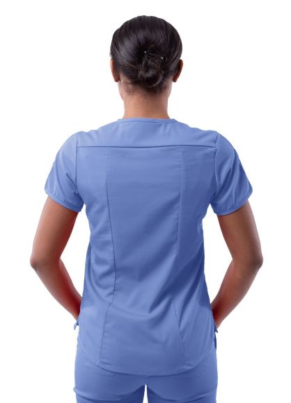 Women's Modern V-Neck Scrub Top Ceil Blue 2X