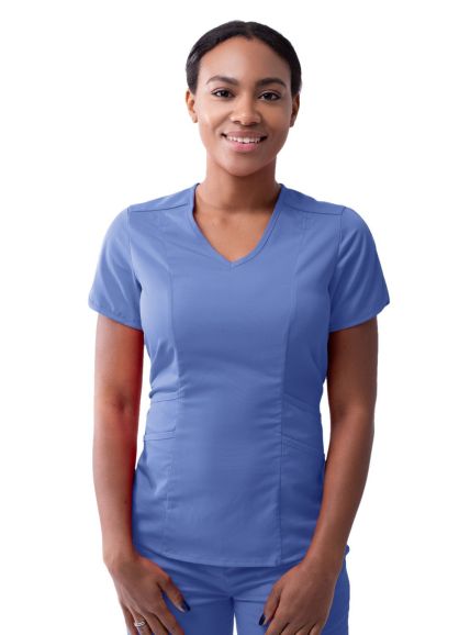 Women's Modern V-Neck Scrub Top Ceil Blue 2X