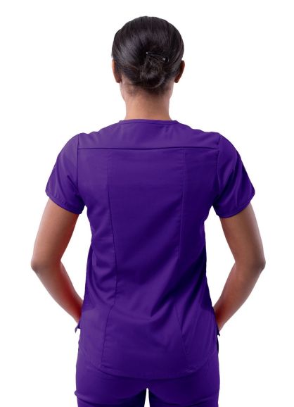 Women's Modern V-Neck Scrub Top Grape L