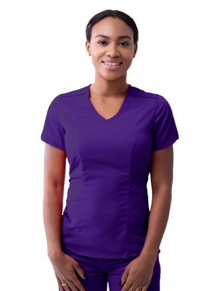 Women's Modern V-Neck Scrub Top Grape L