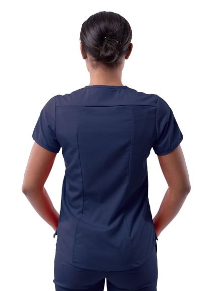 Women's Modern V-Neck Scrub Top Navy 2X