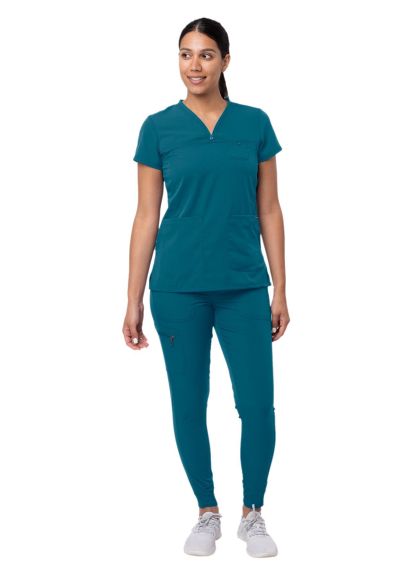Women's Movement Booster Jogger Scrub Set Caribbean Blue 2X
