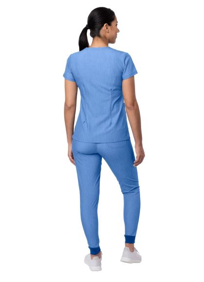 Women's Movement Booster Jogger Scrub Set Heather French Blue 2X