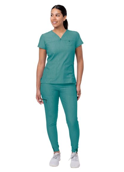 Women's Movement Booster Jogger Scrub Set Heather Hunter 2X