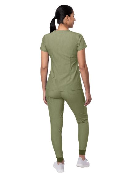 Women's Movement Booster Jogger Scrub Set Heather Olive 2X