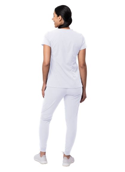 Women's Movement Booster Jogger Scrub Set White 2X