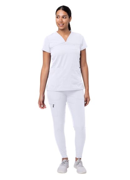 Women's Movement Booster Jogger Scrub Set White 2X