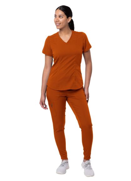 Women's Modern Athletic Jogger Scrub Set Cinnamon 2X