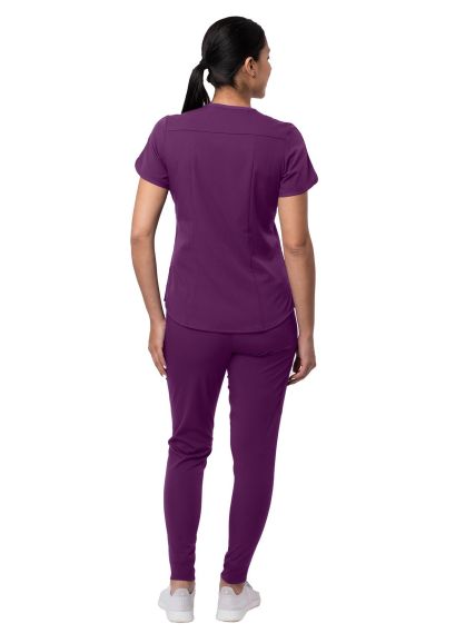 Women's Modern Athletic Jogger Scrub Set Eggplant 2X