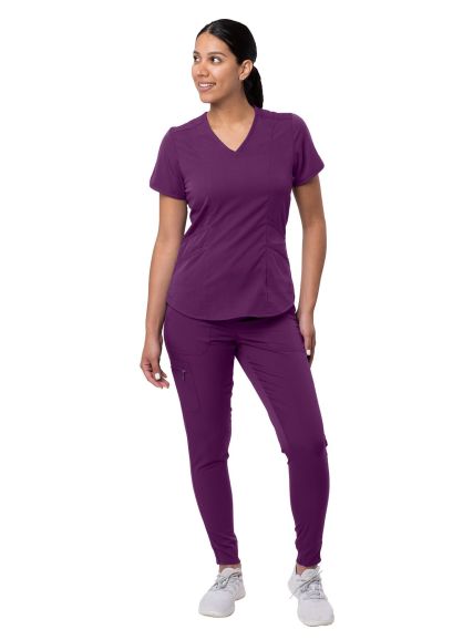 Women's Modern Athletic Jogger Scrub Set Eggplant 2X