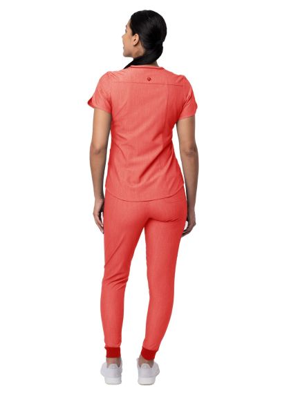 Women's Modern Athletic Jogger Scrub Set Heather Apple 2X
