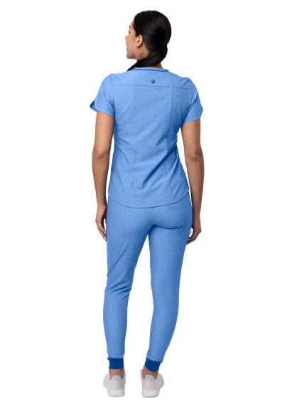 Women's Modern Athletic Jogger Scrub Set Heather French Blue 2X
