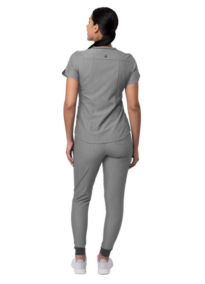 Women's Modern Athletic Jogger Scrub Set Heather Grey 2X