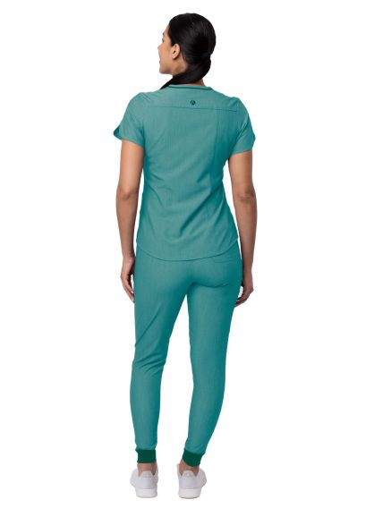Women's Modern Athletic Jogger Scrub Set Heather Hunter 2X