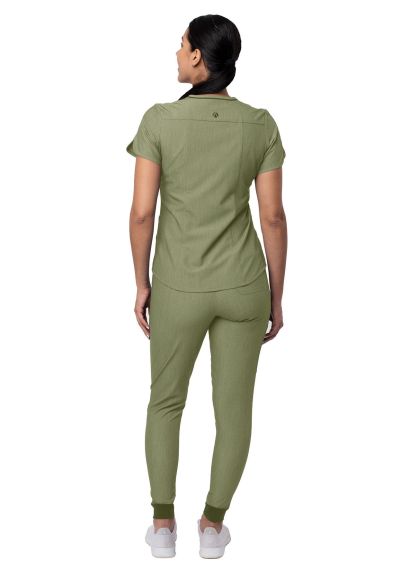Women's Modern Athletic Jogger Scrub Set Heather Olive 2X