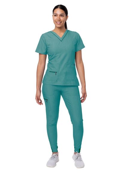 Women's Flawless Plus Scrub Set Heather Hunter 2X
