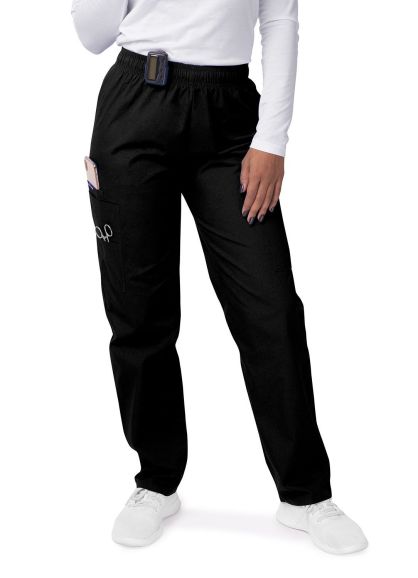 Women's Comfort Elastic Drawstring Cargo Pants Black 2X