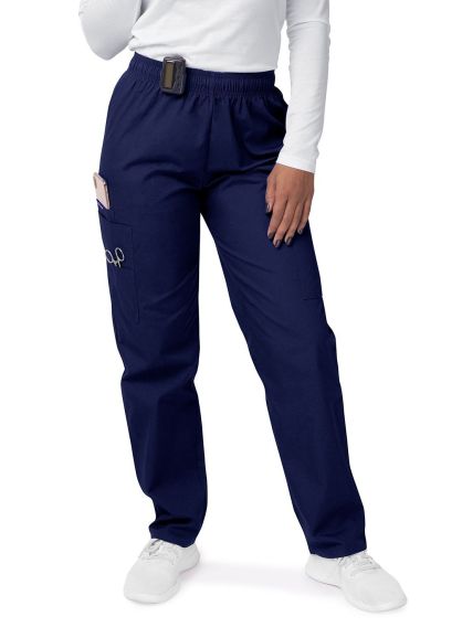 Women's Comfort Elastic Drawstring Cargo Pants Navy 4X