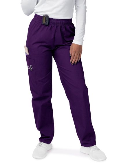 Women's Comfort Elastic Drawstring Cargo Pants Purple 2X