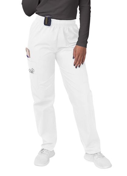 Women's Comfort Elastic Drawstring Cargo Pants White 2X