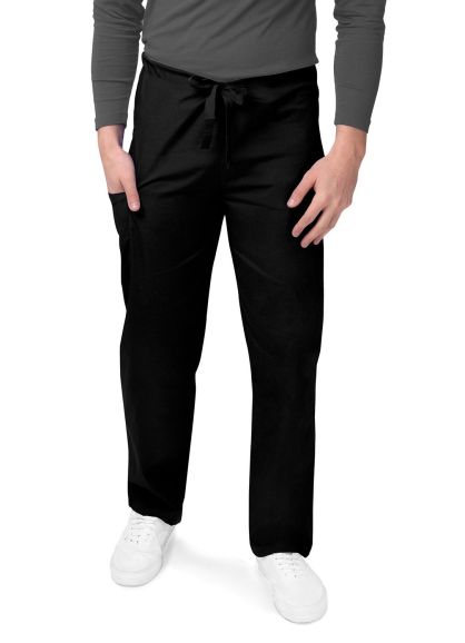 Unisex Drawstring Pants Black 4X