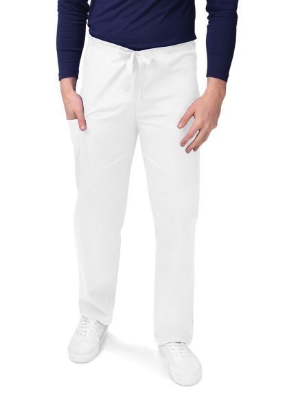 Unisex Drawstring Pants White 2X