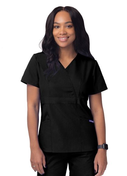 Women’s Mock Wrap Top Black 2X