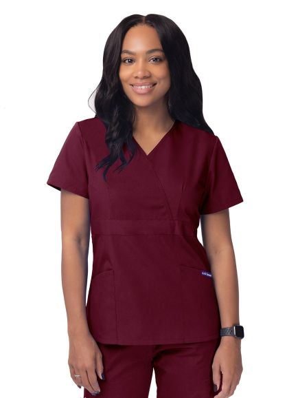 Women’s Mock Wrap Top Burgundy 2X