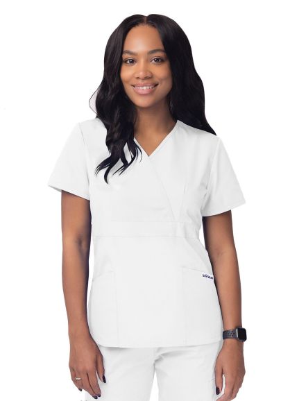 Women’s Mock Wrap Top White 2X