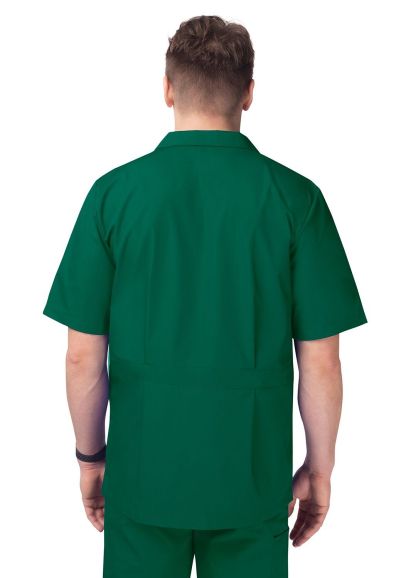 Men's Zippered Short Sleeve Jacket Hunter Green 3X