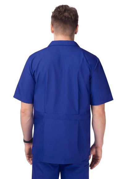 Men's Zippered Short Sleeve Jacket Royal Blue 2X