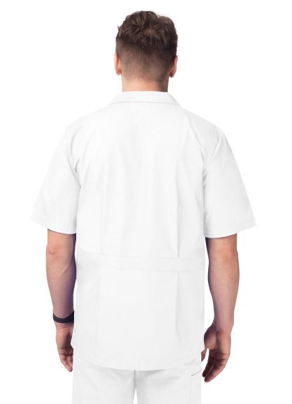 Men's Zippered Short Sleeve Jacket White 3X