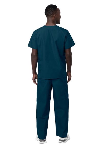 Unisex V-Neck/Drawstring Pant Scrub Set Caribbean Blue 2X