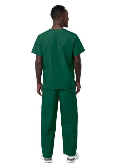 Unisex V-Neck/Drawstring Pant Scrub Set Hunter Green 2X