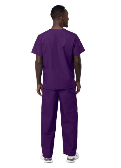 Unisex V-Neck/Drawstring Pant Scrub Set Purple 2X