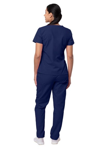 Women's Mock Wrap Top/Cargo Pant Scrub Set Navy 2X
