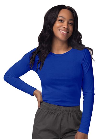 Women's Long Sleeve Comfort Underscrub Tee Royal Blue 2X