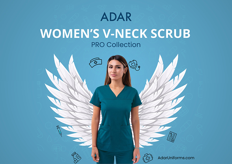 Womens  V-neck Scrubs, Doctor Scrubs