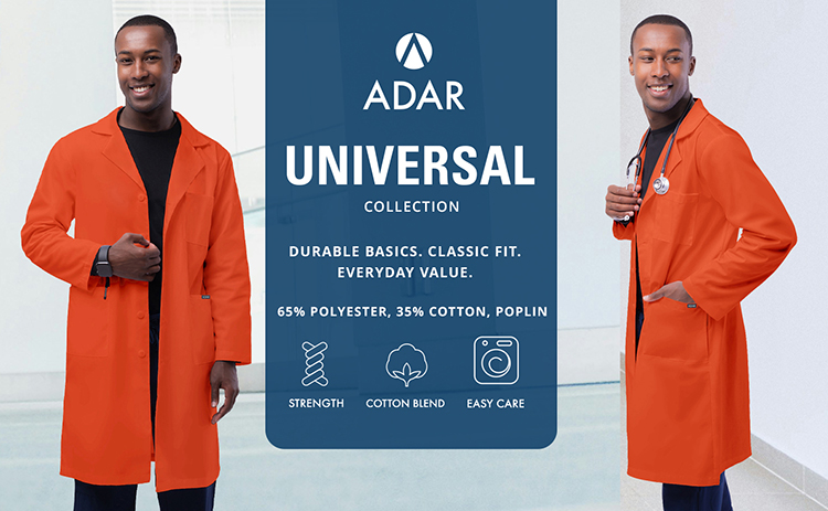 Unisex Mandarin Orange Lab Coat