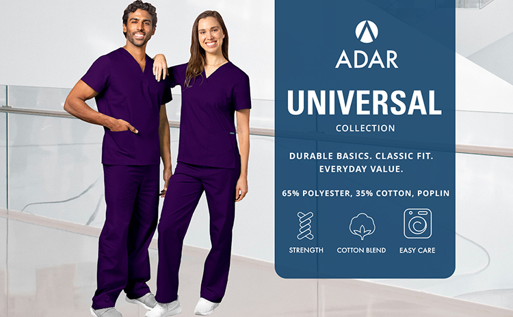 Unisex Purple Drawstring Scrub Set