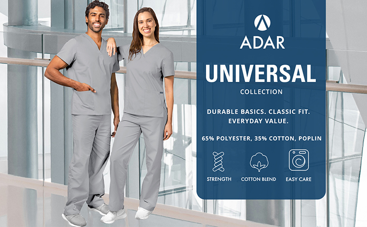 Unisex silver grey scrub set