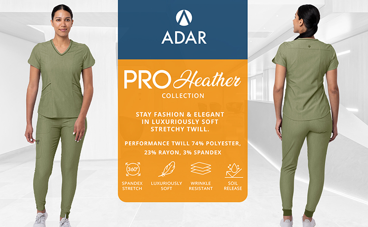 Women’s Heather Olive Jogger Scrub Set