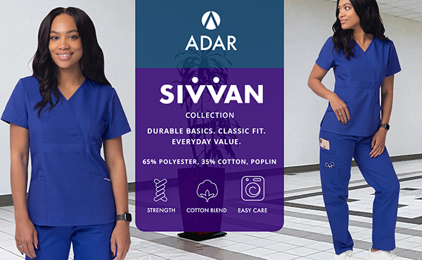 Womens Mock Wrap Scrub Top