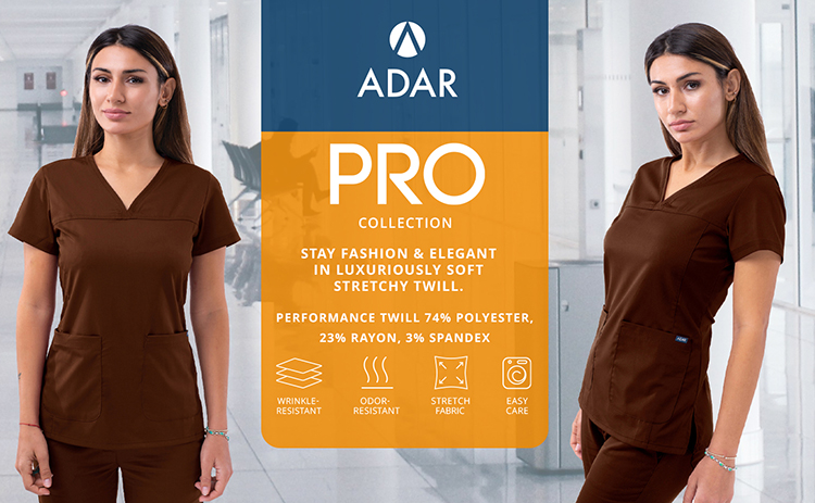 Womens coffee v neck scrub top